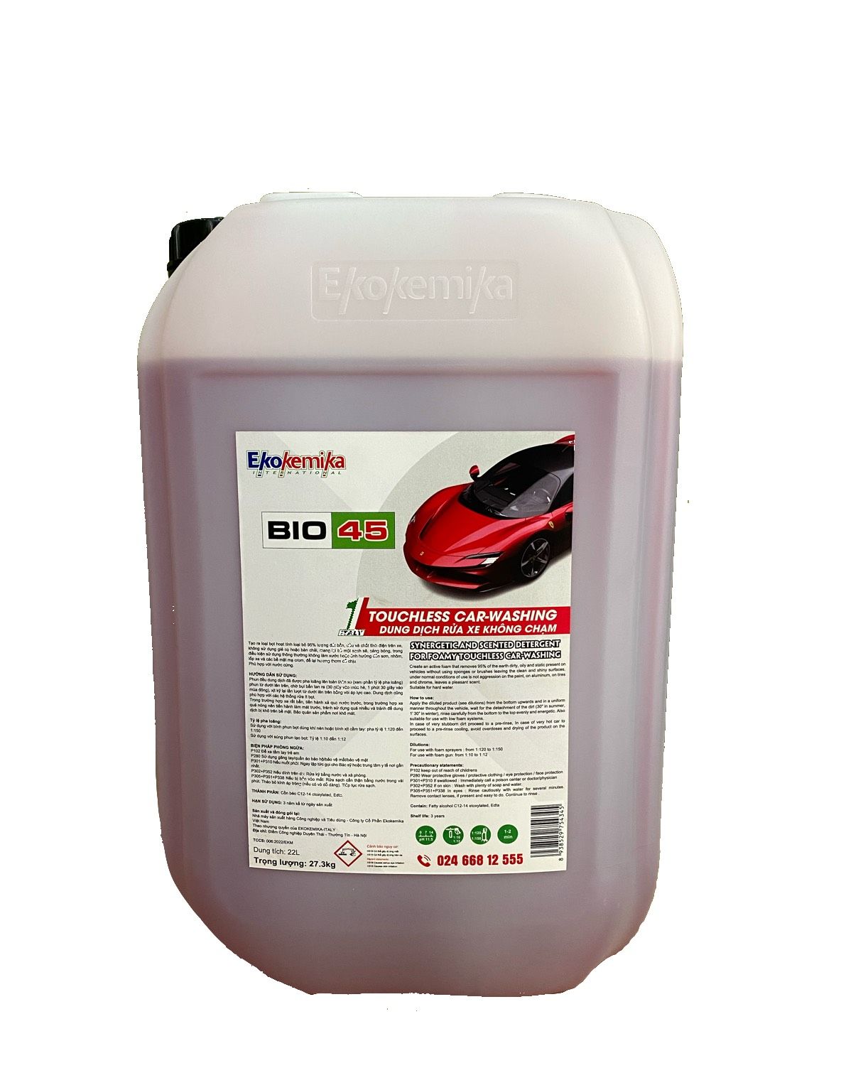 Nước rửa xe không chạm ekokemika italy bio 45-22l made in italy