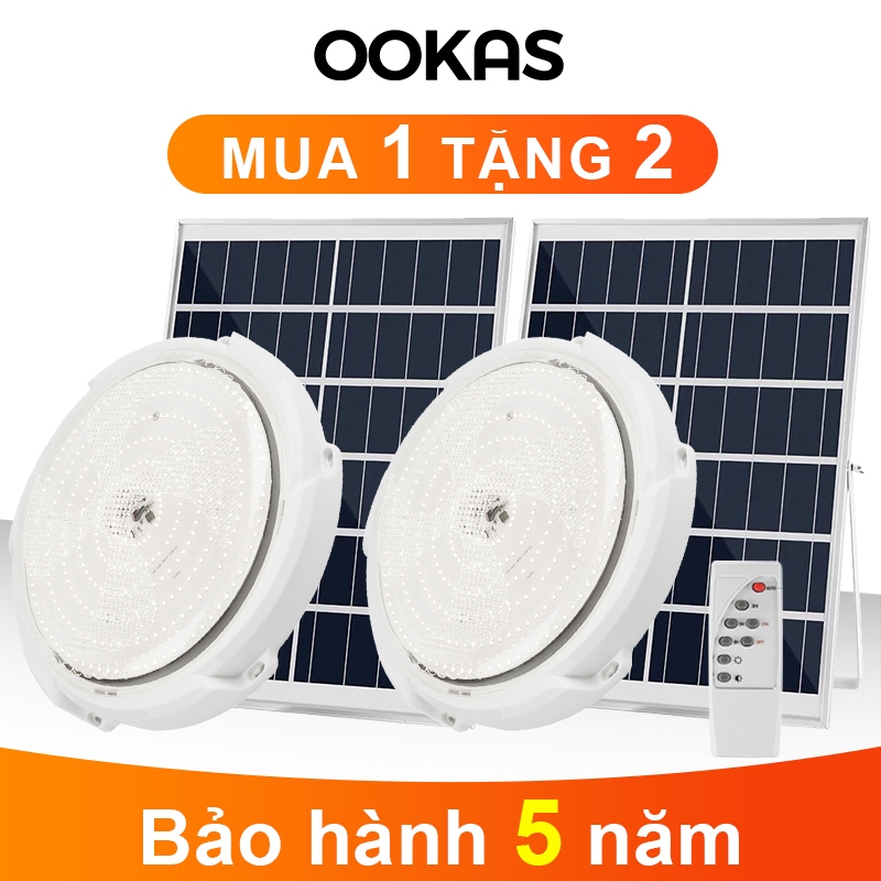 OOKAS ba màu năng lượng mặt trời đèn trần trong nhà ngoài trời LED năng