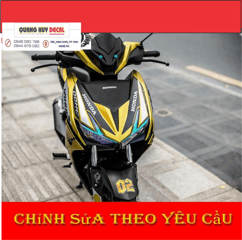 Tem trùm xe winner X vàng đen đẹp - Tem  dán xe máy winner X vàng đen thiết kế theo yêu cầu - tem trùm winner X độ chế đẹp và rẻ chất