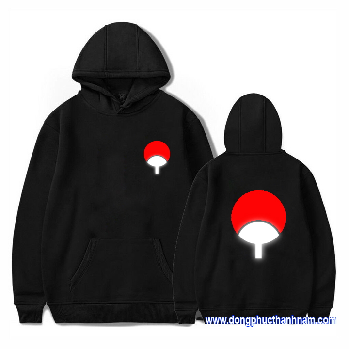 áo gia tộc Uchiha Naruto phản quang, áo hoodie Naruto Uchiha