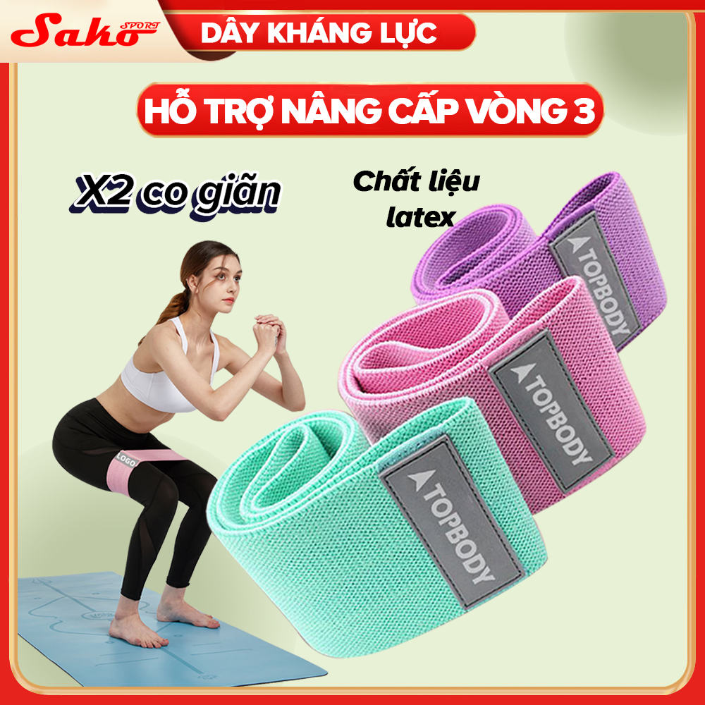 Dây kháng lực tập gym, dây miniband tập mông đùi SAKO SPORT Vải T1