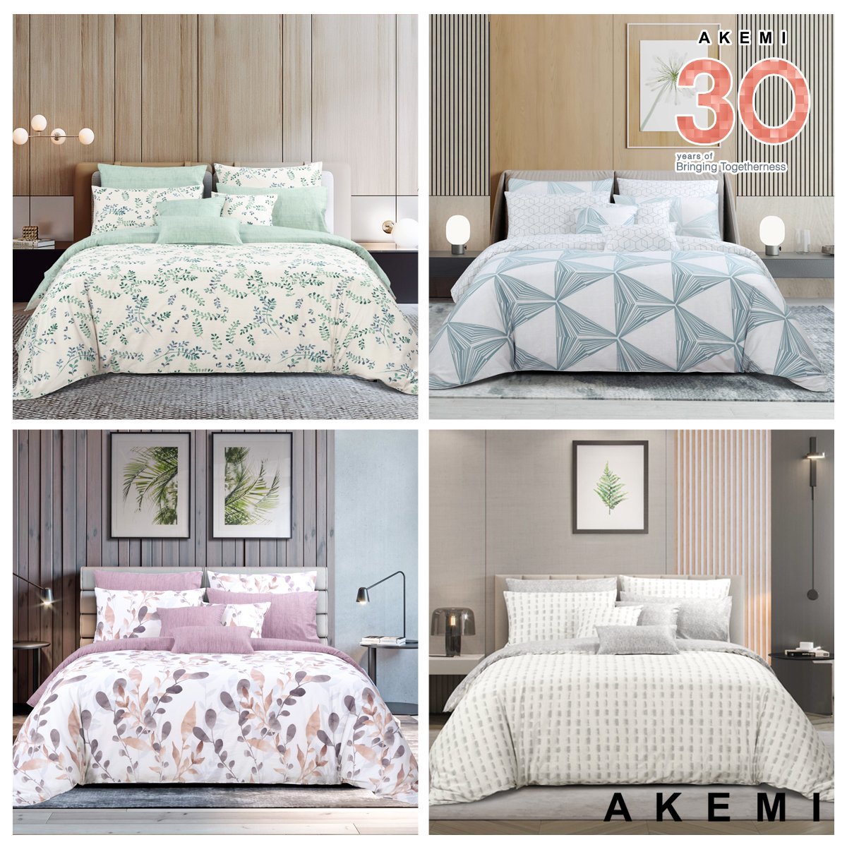 Bộ Ga và Vỏ Gối AKEMI Cotton Select Adore 730TC, gồm 5 món King Queen