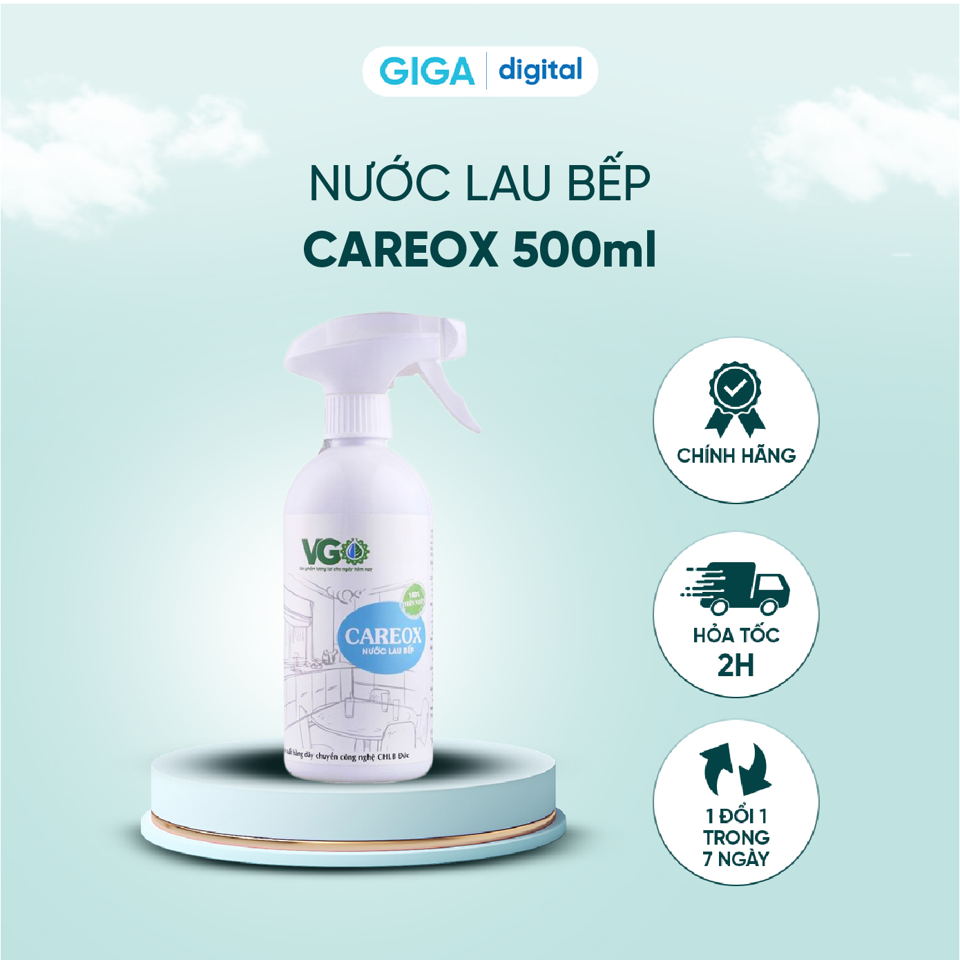 Nước lau bếp CAREOX 500ml Diệt khuẩn Ngăn ngừa nấm mốc Công nghệ Đức