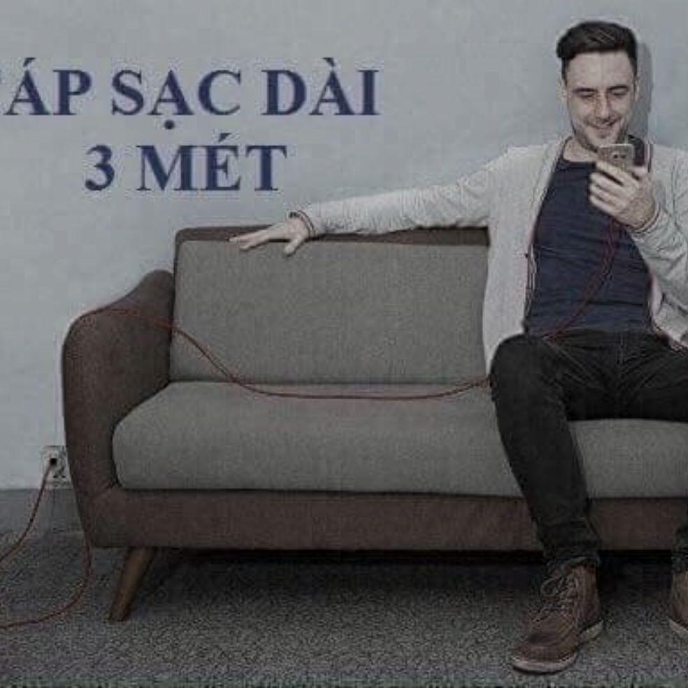 Dây sạc 3m iphone - samsungvà củ xạc