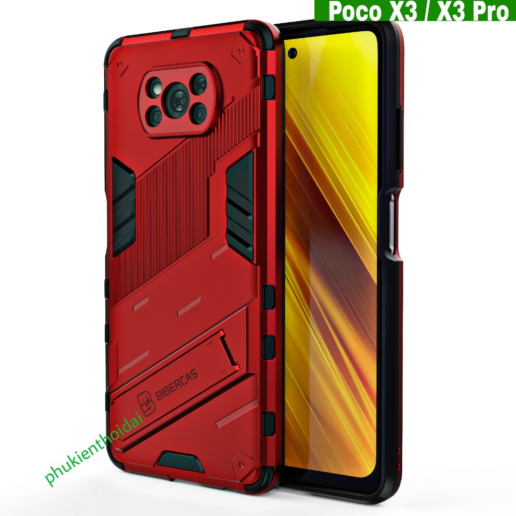 ỐP LƯNG POCO X3 PRO / POCO X3 IRON MAN VER 2 CHỐNG SỐC THỜI TRANG GIÁ ĐỠ CAO CẤP