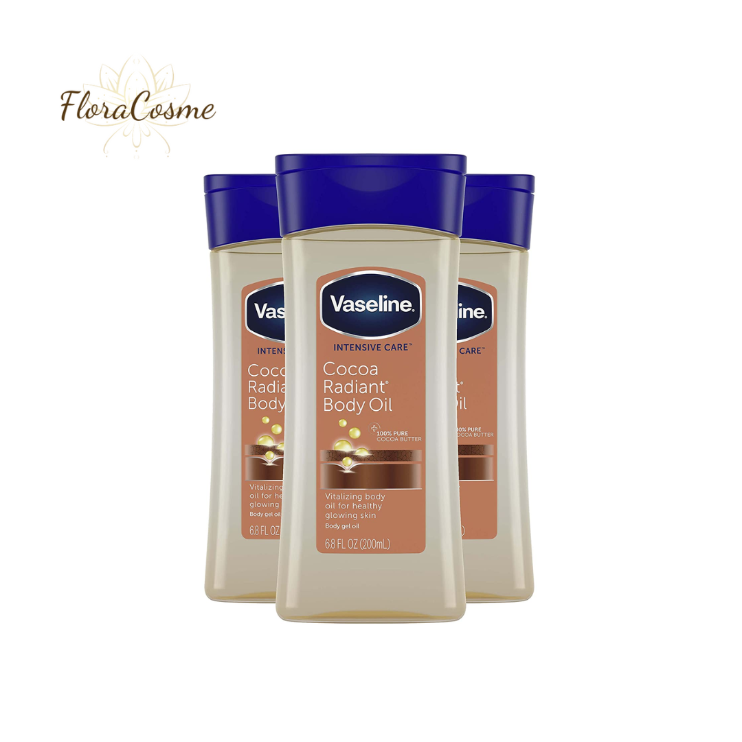 Body oil - Vaseline Cocoa Radiant Body Oil - Nhập khẩu Mỹ - Dưỡng Ẩm Vaseline toàn thân dạng Gel Oil
