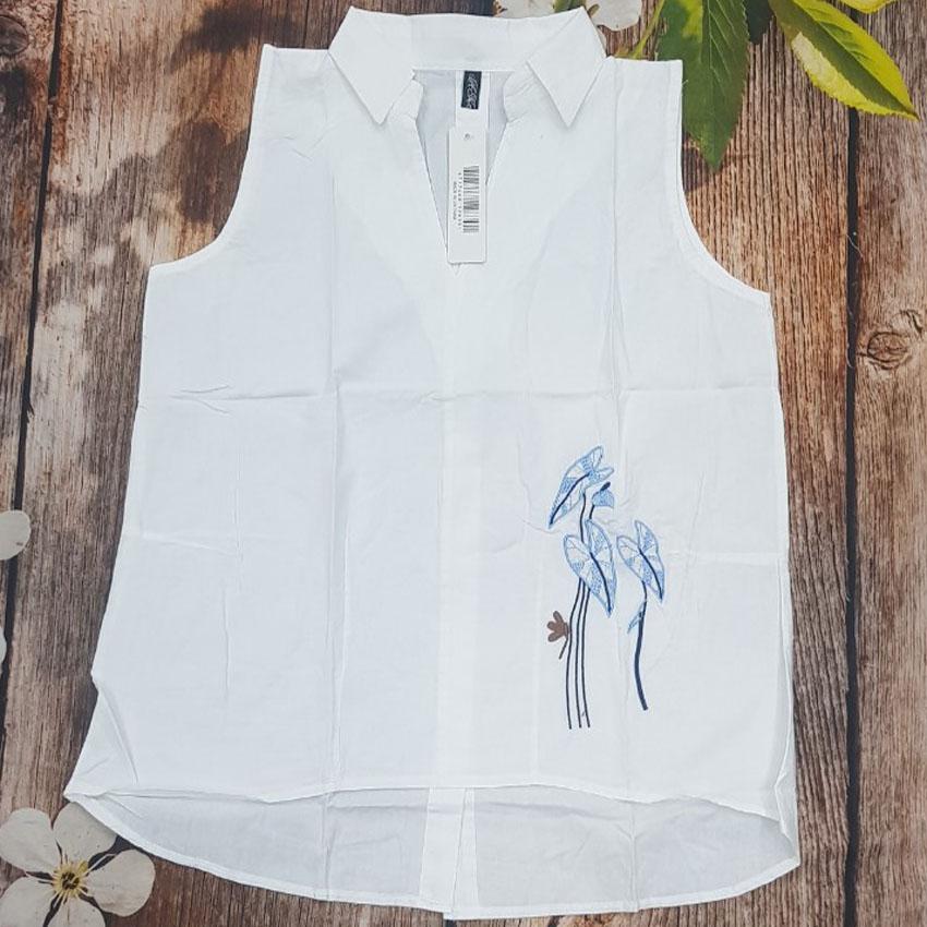 [HCM]ÁO SN THÊU LÁ MÔN áo sát nách thêu sơ mi nữ sơ mi nữ sát nách ankhangphuquy