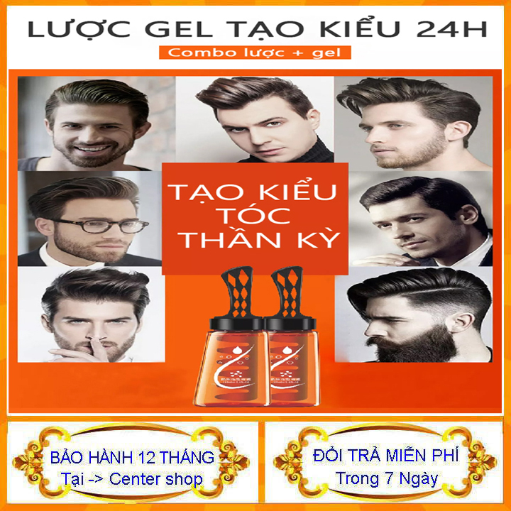 Gel tạo kiểu đầu dầu 2 trong 1 cho nam với combo tạo kiểu tóc kèm lược - gel vuốt tóc kèm lược tạo kiểu