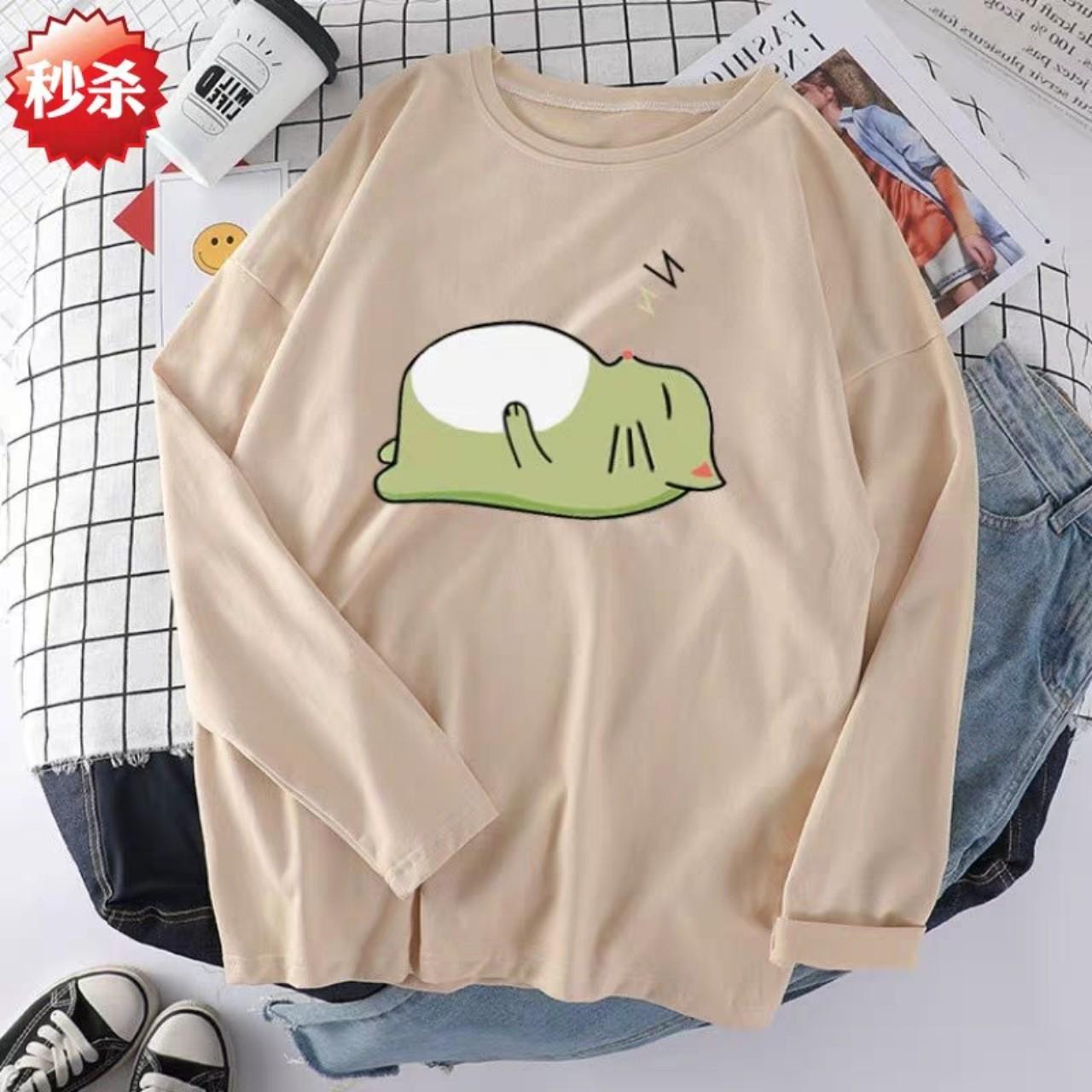 Áo thun nữ form rộng tay dài heo lười