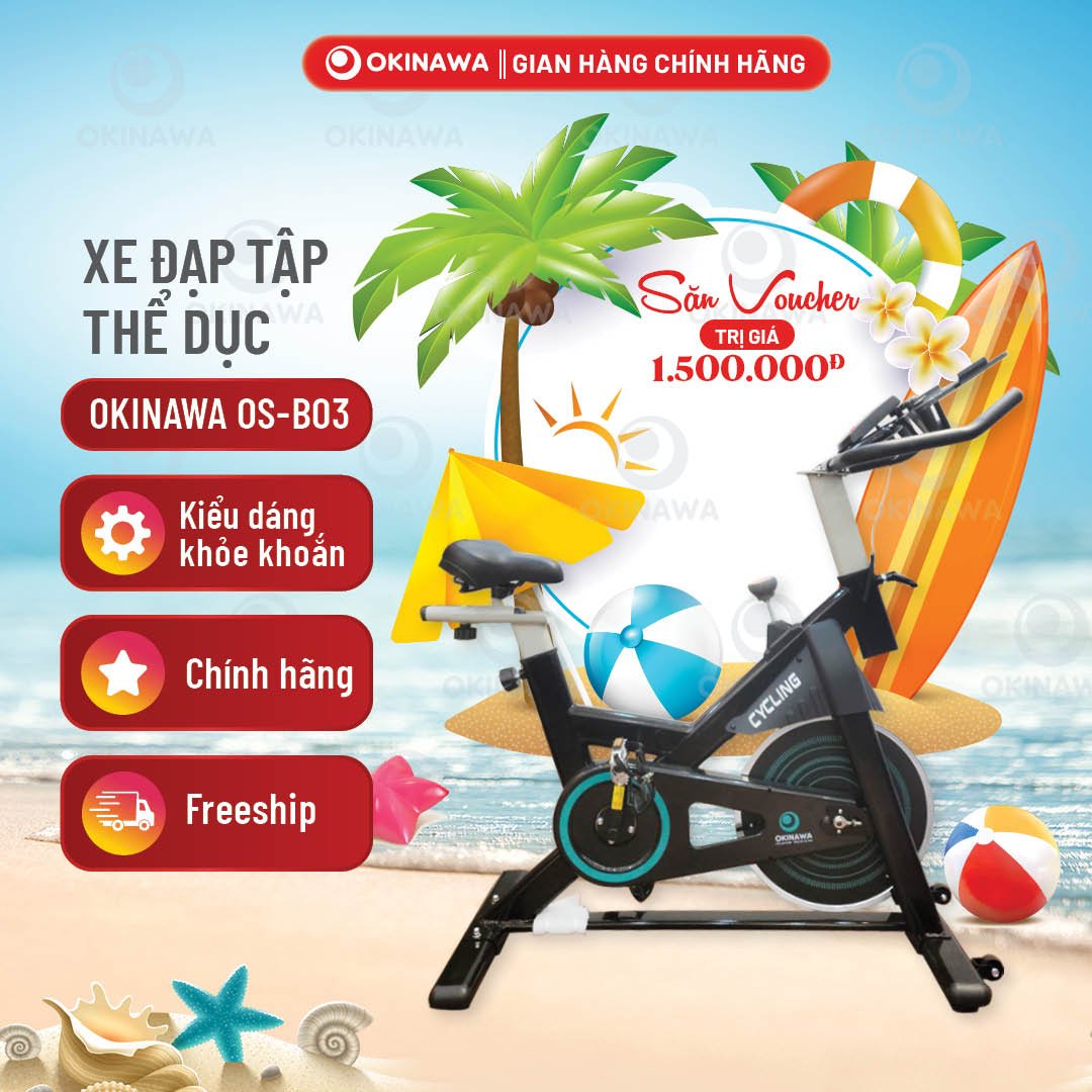 [CHÍNH HÃNG] Xe đạp tập thể dục tại nhà OKINAWA OS-B03, xe đạp tập gym, xe đạp thể dục trong nhà