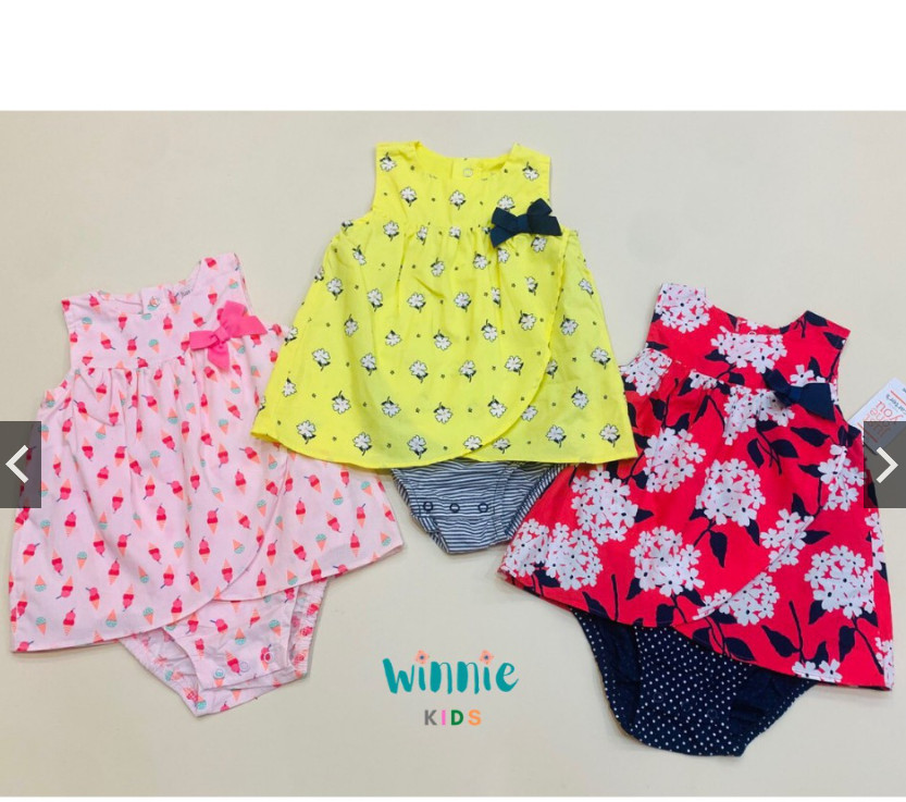 Váy body bé gái hoạ tiết dễ thương CARTER'S