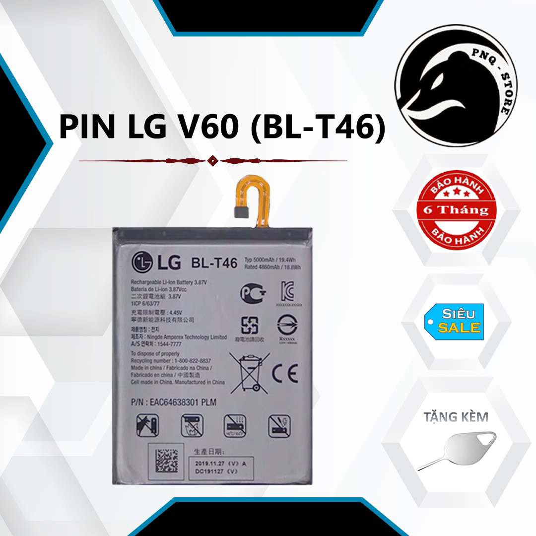 Pin lg v60 thinq dung lượng 5000mah, 19.4wh - bh 06 tháng