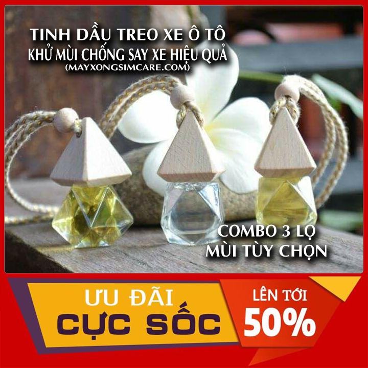 Combo 3 lọ Tinh Dầu Treo Xe Hơi Khử Mùi Chống Say Xe Hiệu Quả Tinh Dầu Chanh, Tinh Dầu Cam Ngọt, Tinh Dầu Hoa Hồng, Tinh Dầu Lavender, Tinh dầu Hoa lài, Tinh Dầu Quế, Tinh dầu Bạc Hà, Tinh dầu Hoa Ly Treo Xe Ô Tô