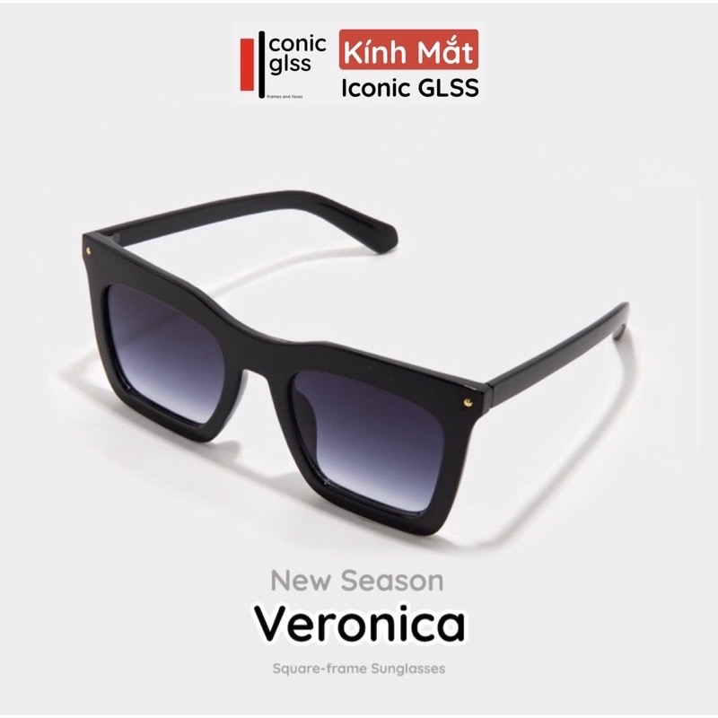 Kính mát thời trang mắt vuông nam nữ VERONICA IconicGLSS chất liệu acetate cao cấp tròng râm phân cực chống tia uv400 phong cách Hàn Quốc