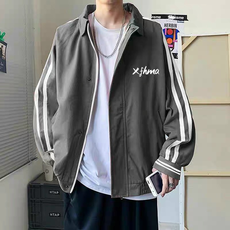 Áo Khoác Jacket Form Rộng XJHMA Phong Cách Ulzzang vải kaki mèm mịn