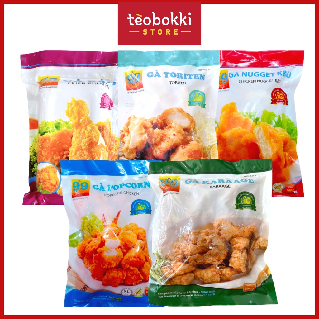 Gà rán - gà nugget - gà viên popcorn - gà karrage k&u 300g, 500g