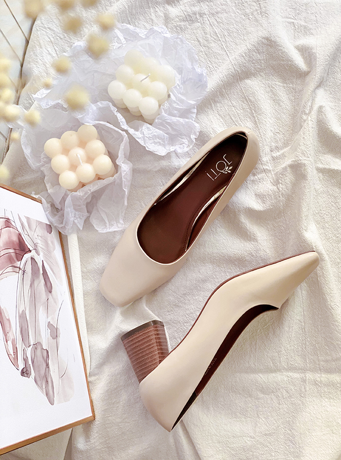 JOTI Giày Cao Gót Nữ Denise 3233VN5 2020 - Mũi Vuông Sang Trọng Đế Vân Gỗ 5cm - Mang Công Sở Đi Làm Dự Tiệc