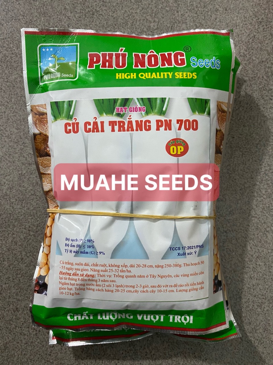 Hạt giống củ cải trắng PN 700 gói 100g Phú Nông