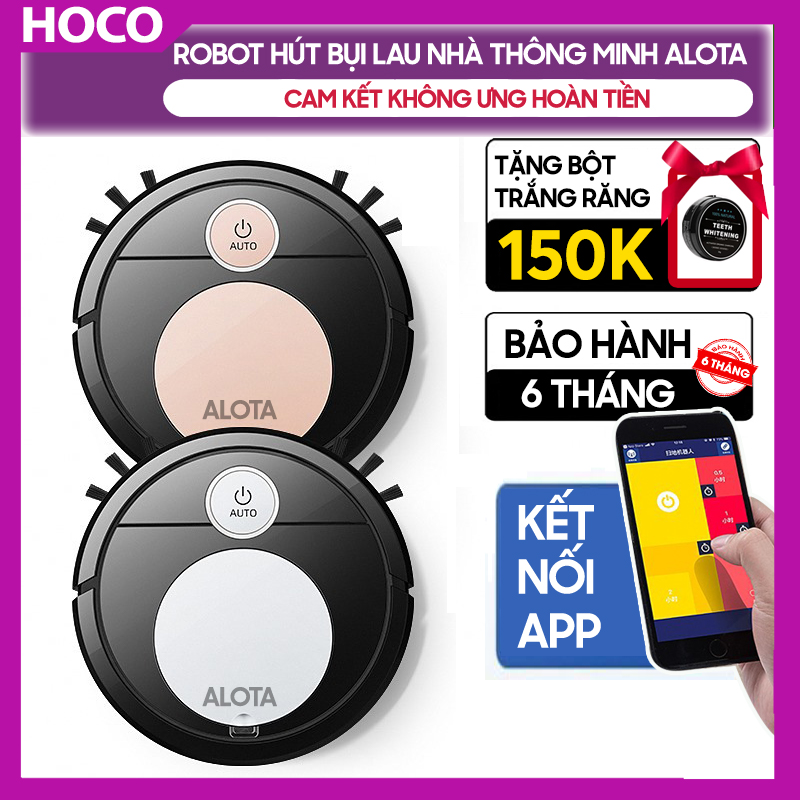 Robot hút bụi lau nhà thông minh ALOTA ES34 thế hệ mới điều khiển qua app điện thoại, máy hút bụi tự động tích hợp cảm biến thông minh siêu mạnh mẽ, tiết kiệm thời gian, bảo hành 6 tháng– Hoco Shop
