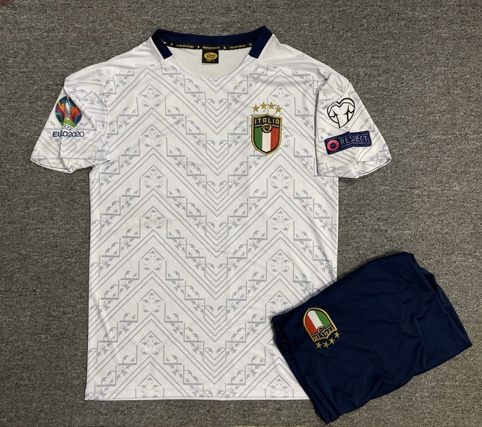 Áo Đá Banh Tuyển Ý Sân Khách [Ý Trắng] 2020