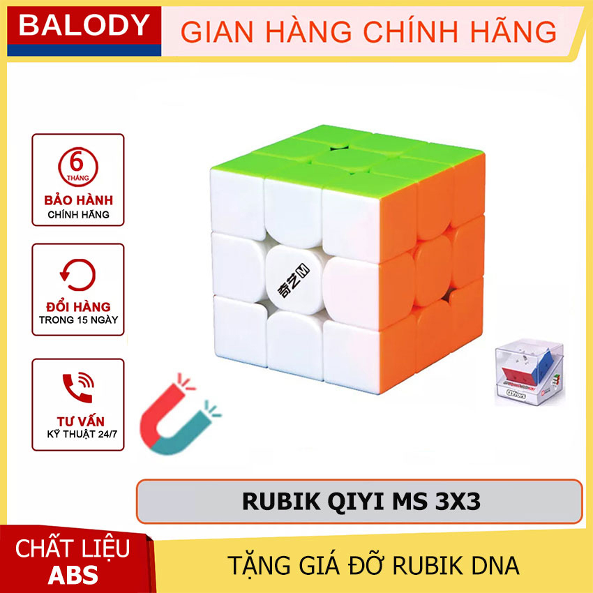 QiYi MS 3x3 Magnetic Stickerless Rubik 3 Tầng Siêu Mượt Balody Store - Đồ Chơi Thông Minh, Đồ chơi trí tuệ trẻ em - Tặng Giá Đỡ Rubik
