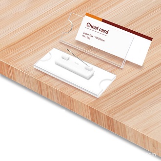 Bảng tên nhân viên, thẻ tên mica cài áo, bảng tên mica ghim cài 60x20mm, 70x20mm