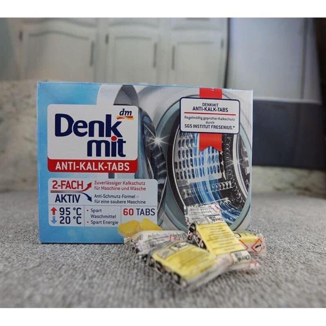 Hộp 60 viên tẩy lồng máy giặt denkmit