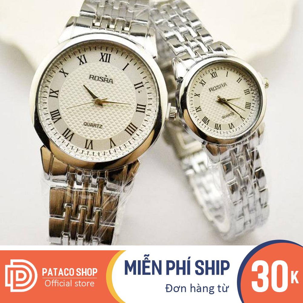 Đồng hồ thời trang nam nữ Rosra R190 dây kim loại mặt số la mã sang trọng bảo hành 6 tháng