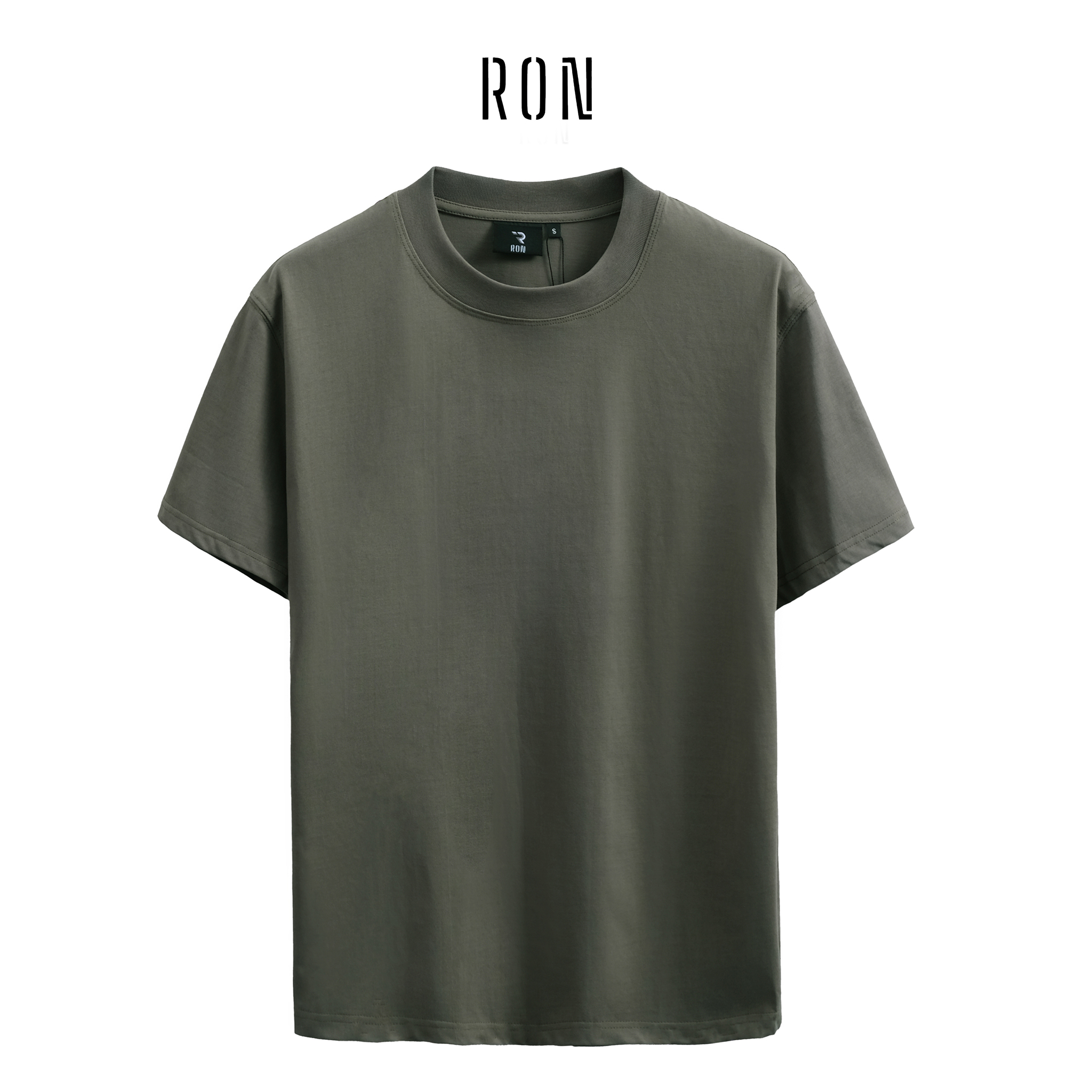 Áo Thun Trơn Cotton 250gsm RON Premium Boxy Cổ Tròn Nam Nữ