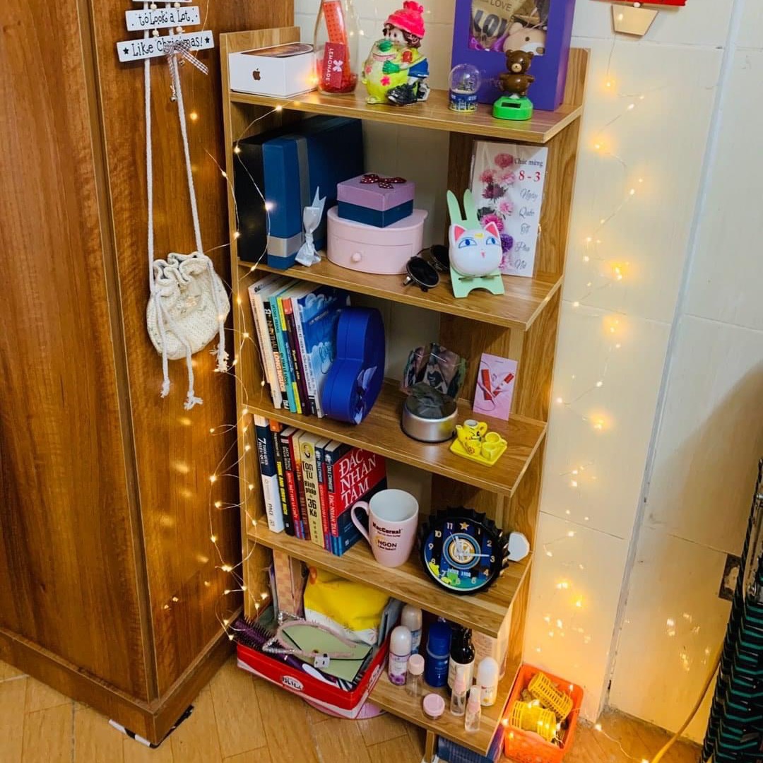 KỆ GỖ GÓC TƯỜNG 5 TẦNG