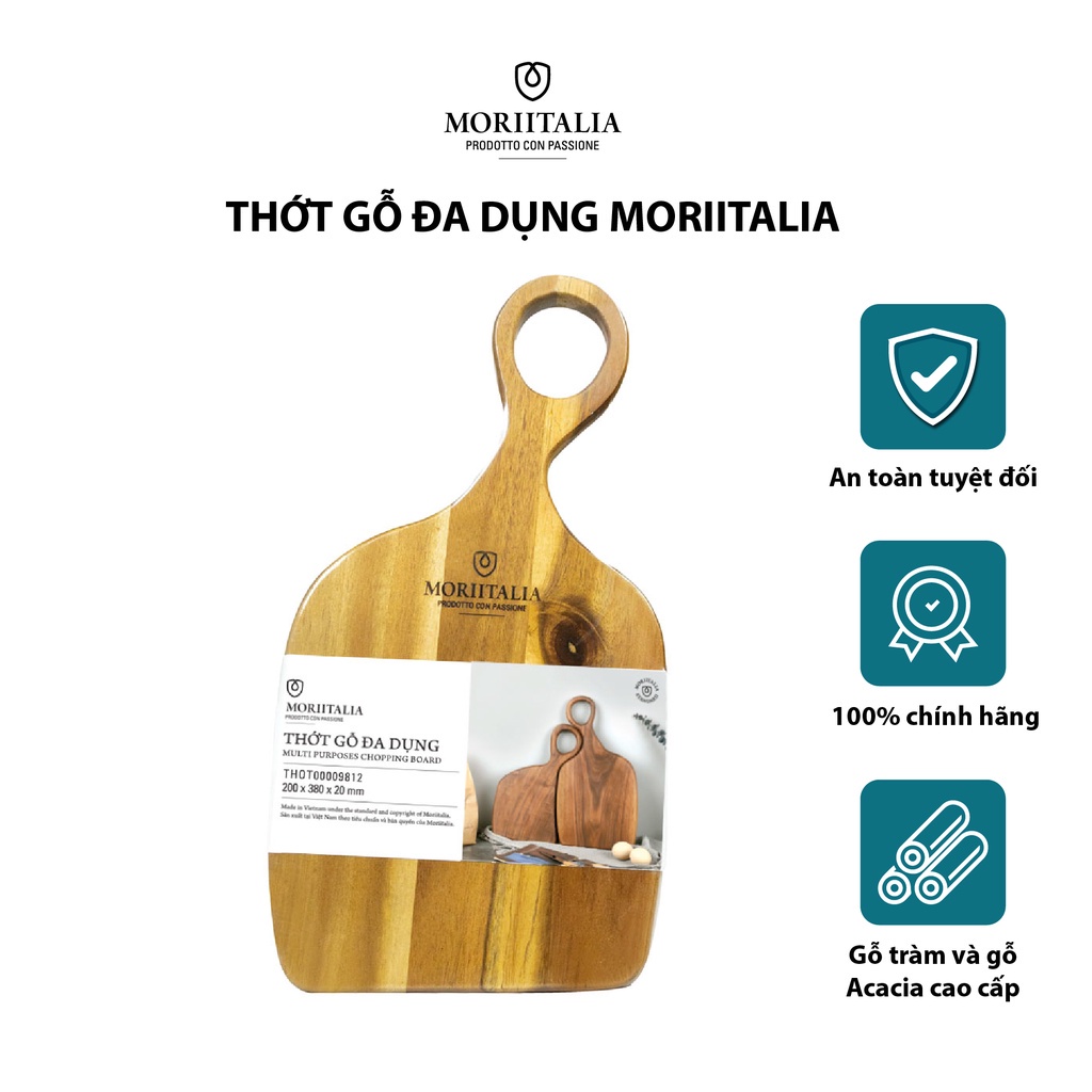 Thớt gỗ moriitalia đa dụng kháng khuẩn 200 x 380 x 20mm thot00009812