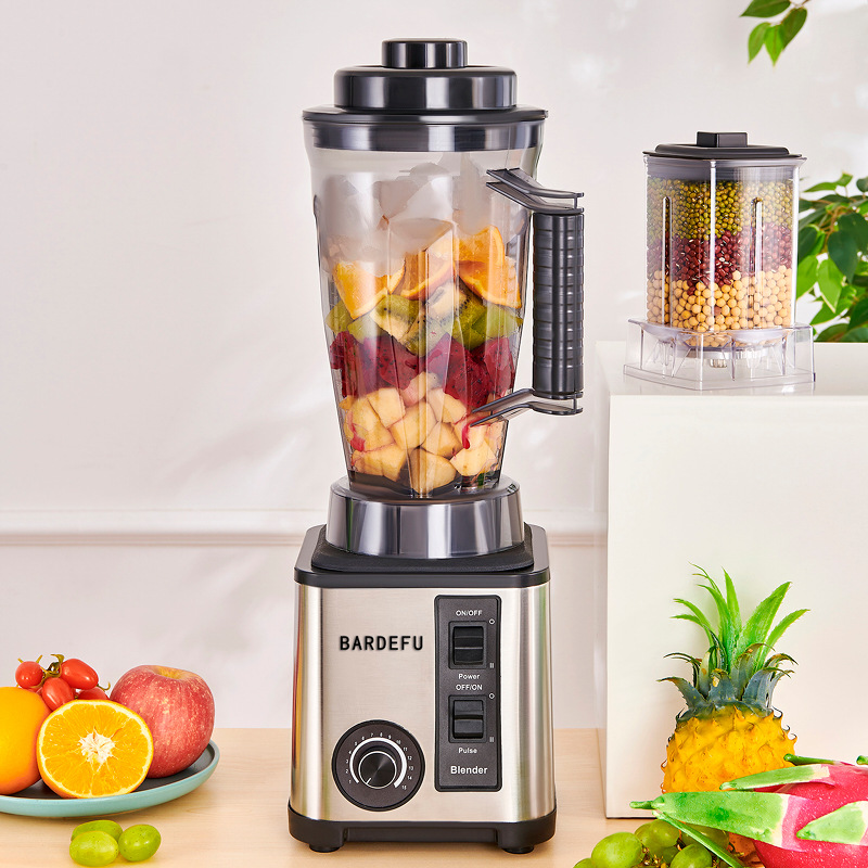 Máy xay sinh tố công nghiệp đa năng BARDEFU công suất 8500W thân và trục máy làm bằng thép không gỉ có thể xay đá dung tích lớn, có trang bị cối nhỏ xay mịn hạt-BẢO HÀNH 12 THÁNG