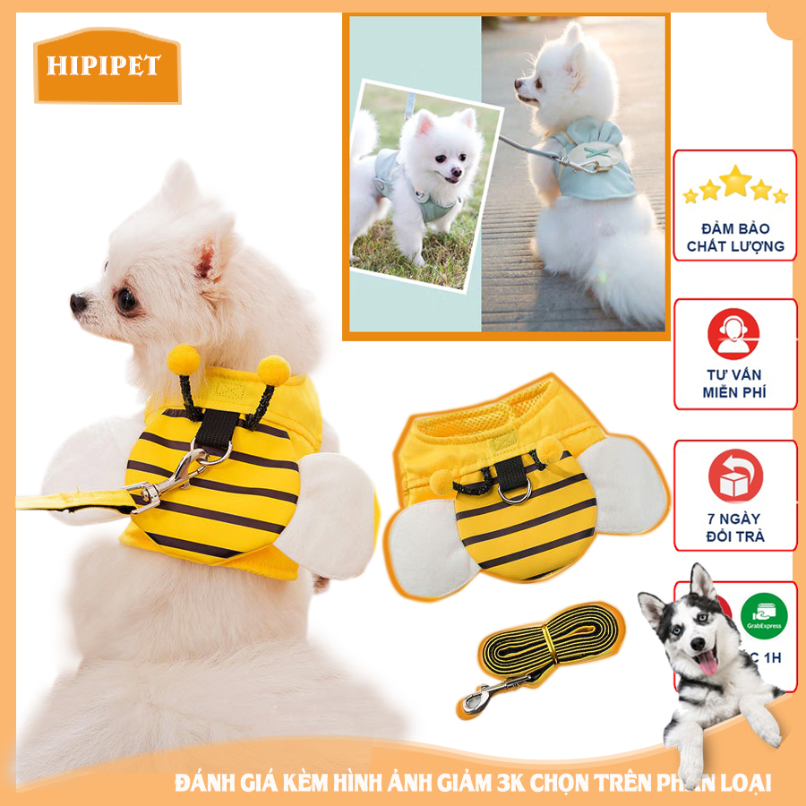 (Tặng kèm dây dắt chó ) Áo cho chó chất đẹp hàng cao cấp , vest xanh đáng yêu, Nâu cá tính , ong vàng kute_CM20