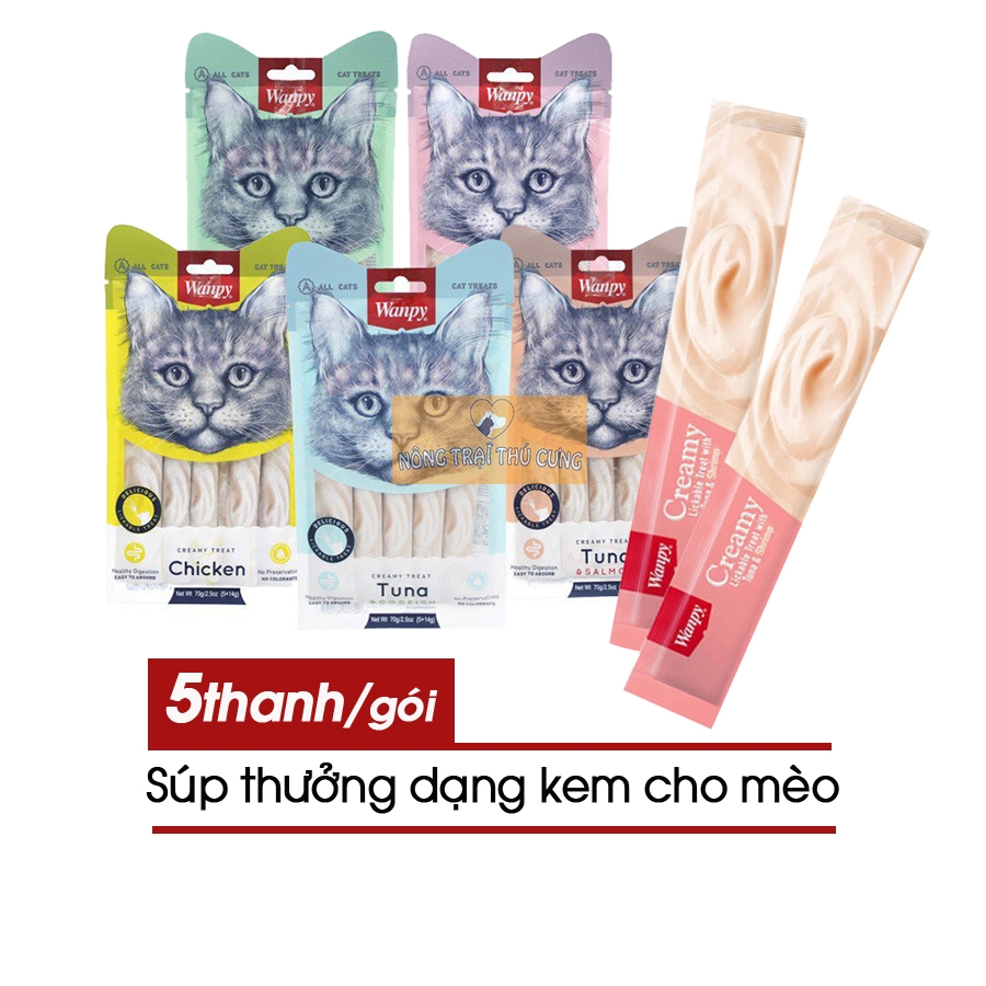 Kem súp thưởng wanpy creamy cho mèo -