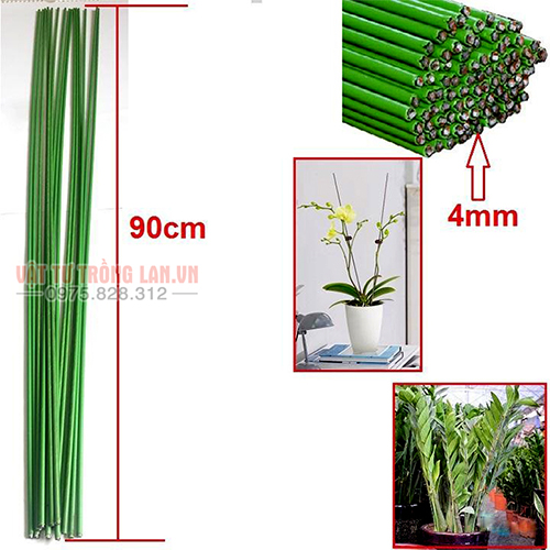 10 que cắm Lan lõi thép màu xanh 90cm
