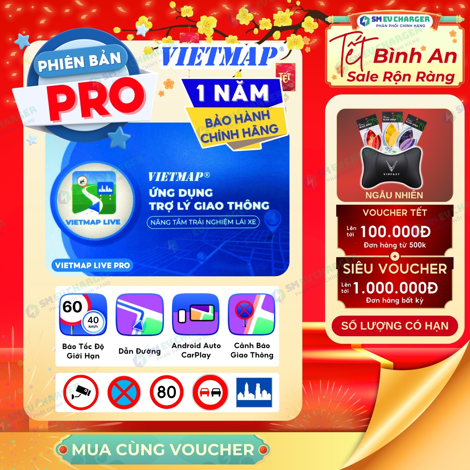 1 Năm Ứng Dụng Vietmap Live Pro | Youtube Premium 6 Tháng |Trợ Lý Dẫn đường online | Cảnh báo giao thông | Cấm dừng đỗ toàn quốc | Chính hãng SMEV