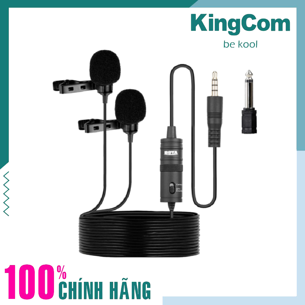 Micro Thu Âm Cài Áo BOYA BY-M1DM Cho Camera & Điện Thoại, Gopro Thu Cùng Lúc Cho 2 Người