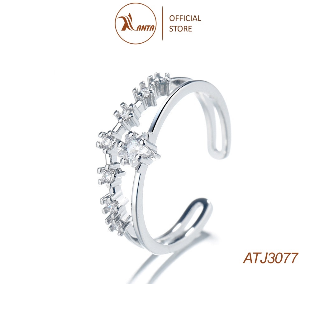 Nhẫn Bạc 925 Hình Ngôi Sao Đính Đá phong cách Hàn Quốc ANTA Jewelry - ATJ3077