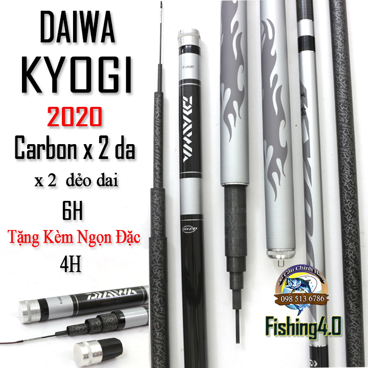 Cần câu tay daiwa kyogi 6h - phiên bản 2020 - carbon x2 - tặng kèm đọt đặc
