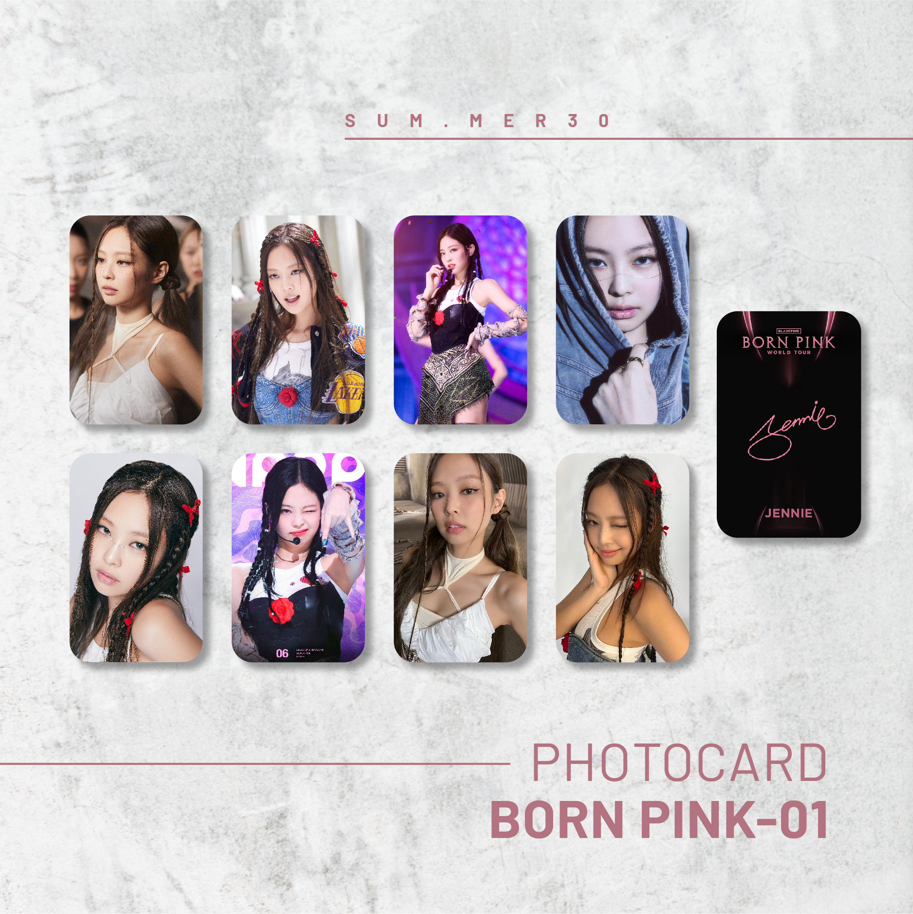 Sum.mer30 - Set 8 card bo góc Blackpink BornPink Pink Venom mới nhất