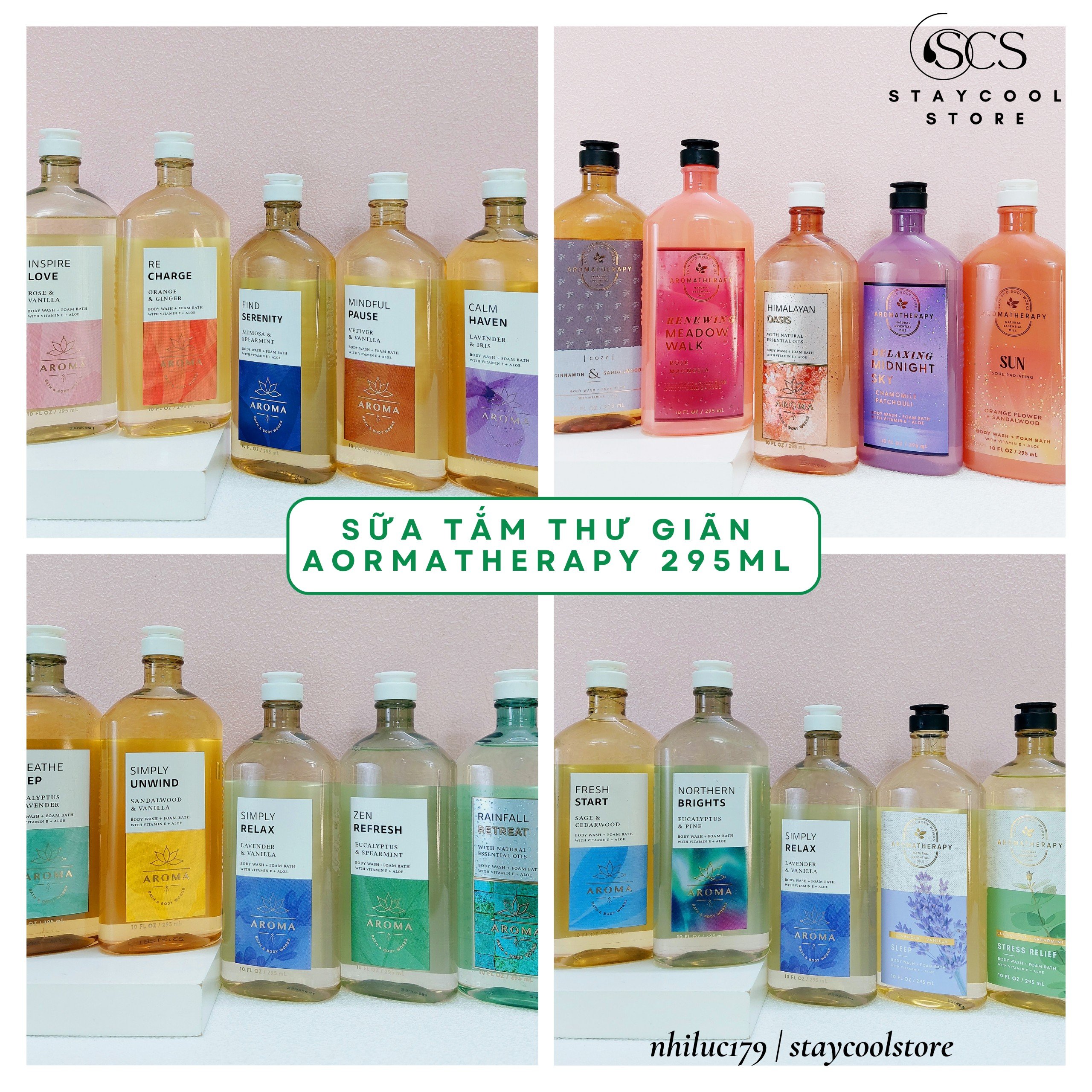 Sữa tắm thư giãn Aromatherapy Bath & Body Works Body Wash & Foam Bath 295ml