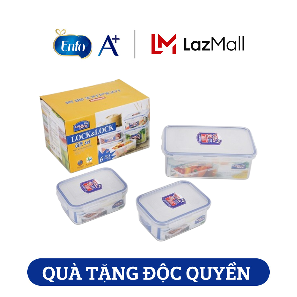 Bộ 3 hộp nhựa bảo quản thực phẩm lock&lock