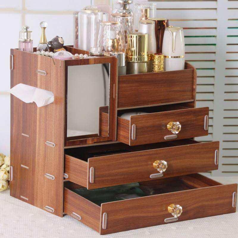 TỦ ĐỂ MỸ PHẨM TRANG ĐIỂM CÓ GƯƠNG ĐỨNG VÀ HỌC KHĂN GIẤY CAO CẤP-TỦ GỖ ĐỰNG ĐỒ TRANG ĐIỂM, TRANG SỨC, ĐỒ DÙNG CÁ NHÂN CÓ GƯƠNG ĐỨNG