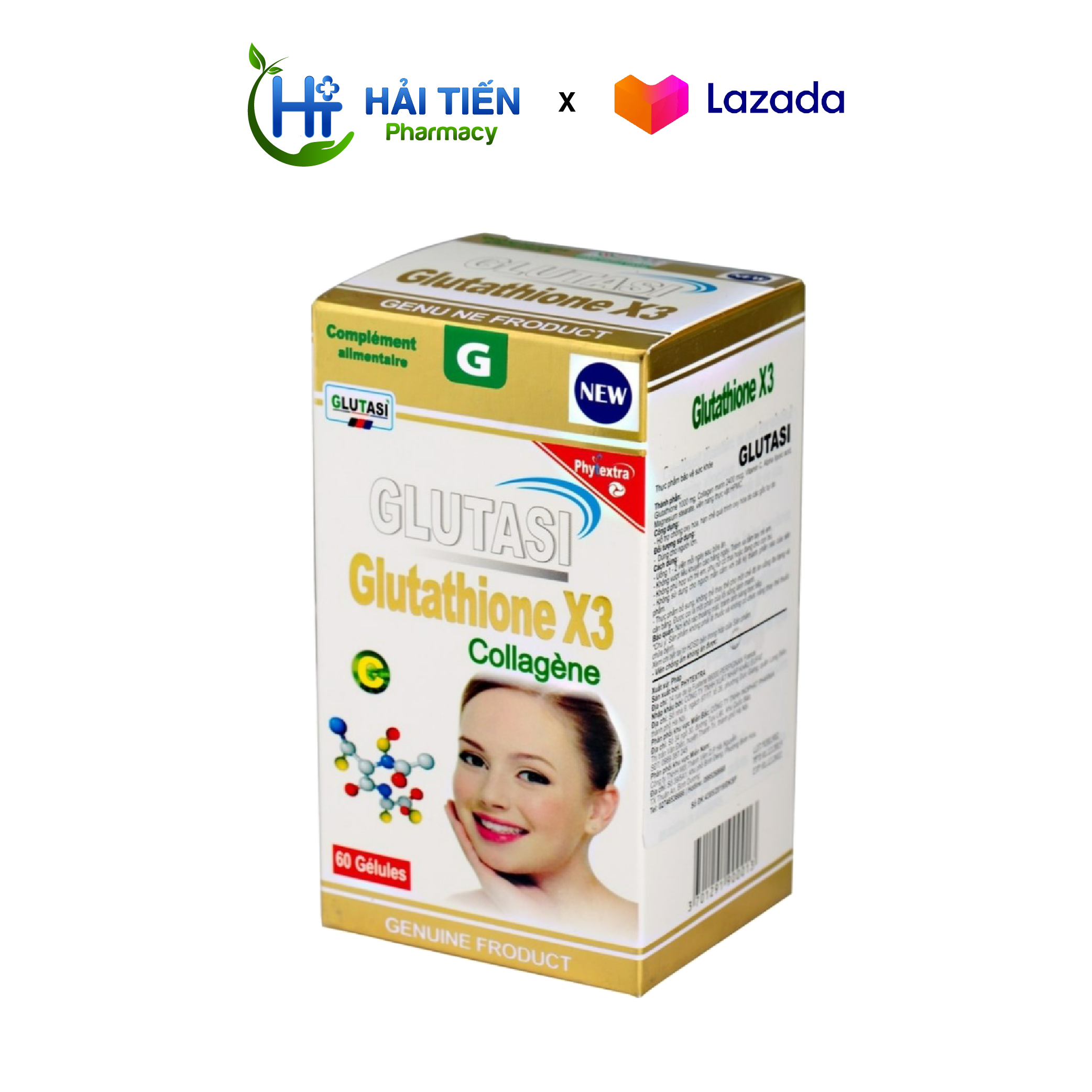 Viên uống trắng da mờ nắm Glutasi Glutathione X3