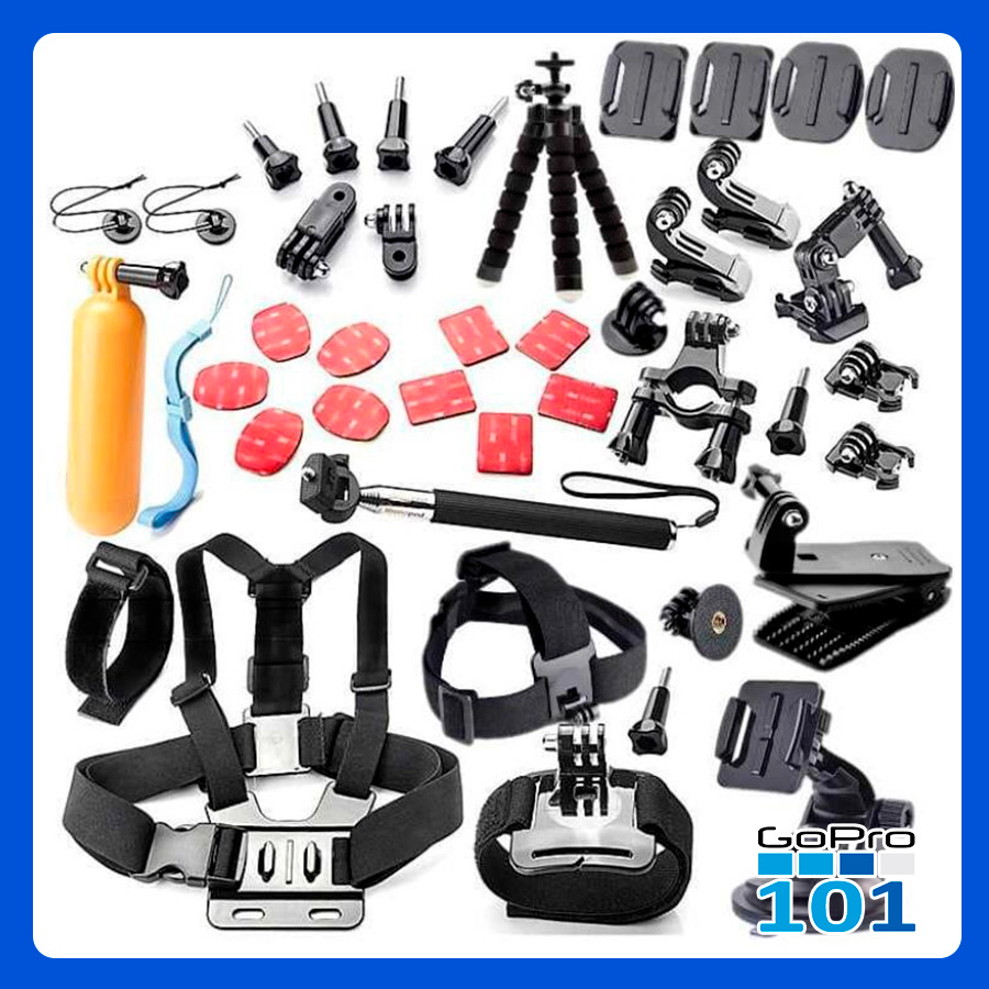Combo Phụ Kiện GOPRO 44 Trong 1 Bộ Phụ Kiện Chuyển Đổi Cho GoPro Hero 8 7 6 5 4 Black DJI OSMO yi Action - GoPro101