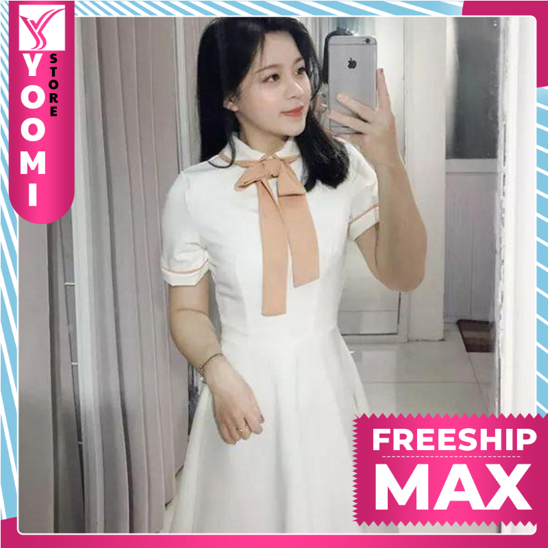 Đầm Nữ Cúp Ngức Cột Nơ Dễ Thương, Phù Hợp Đi Chơi Dự Tiệc Dạo Phố Thời Trang Nữ Yoomi