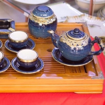Ấm chén men hoả biến Bát Tràng