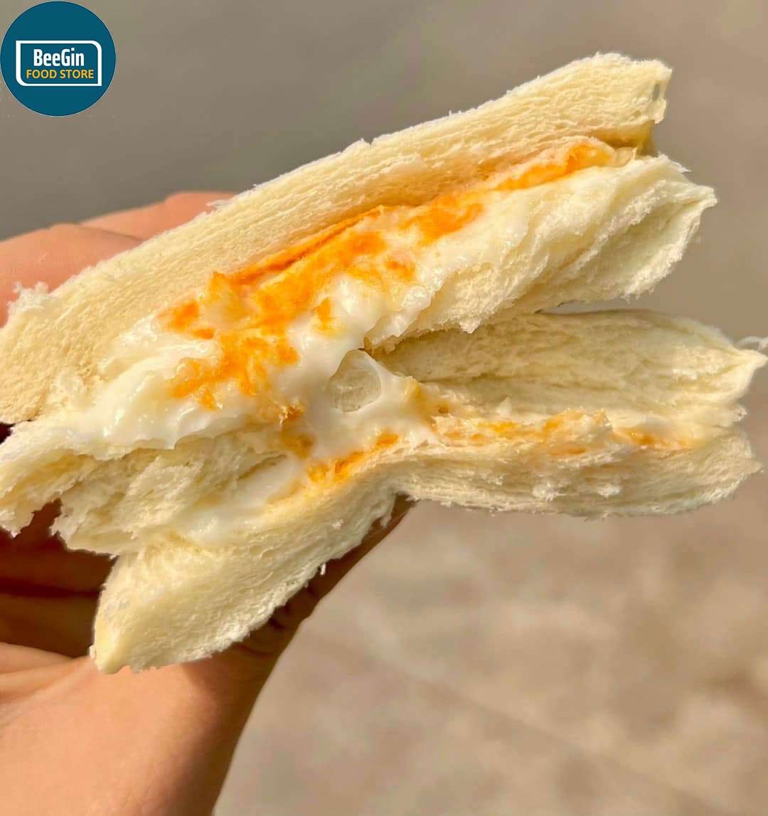 Thùng 1kg bánh hamburger nhân sữa chua kẹp chà bông đài loan - beegin food