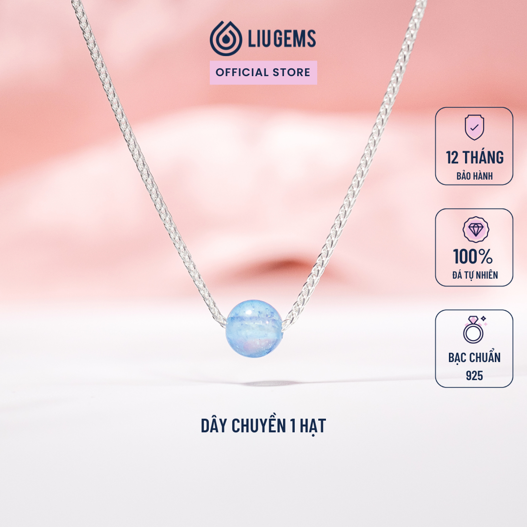 Dây Chuyền Bạc Nữ Liugems 1 Hạt Size Nhỏ Tinh Tế Mix Đá Phong Thuỷ Handmade Phù Hợp Vòng Cổ Thời Trang DC01