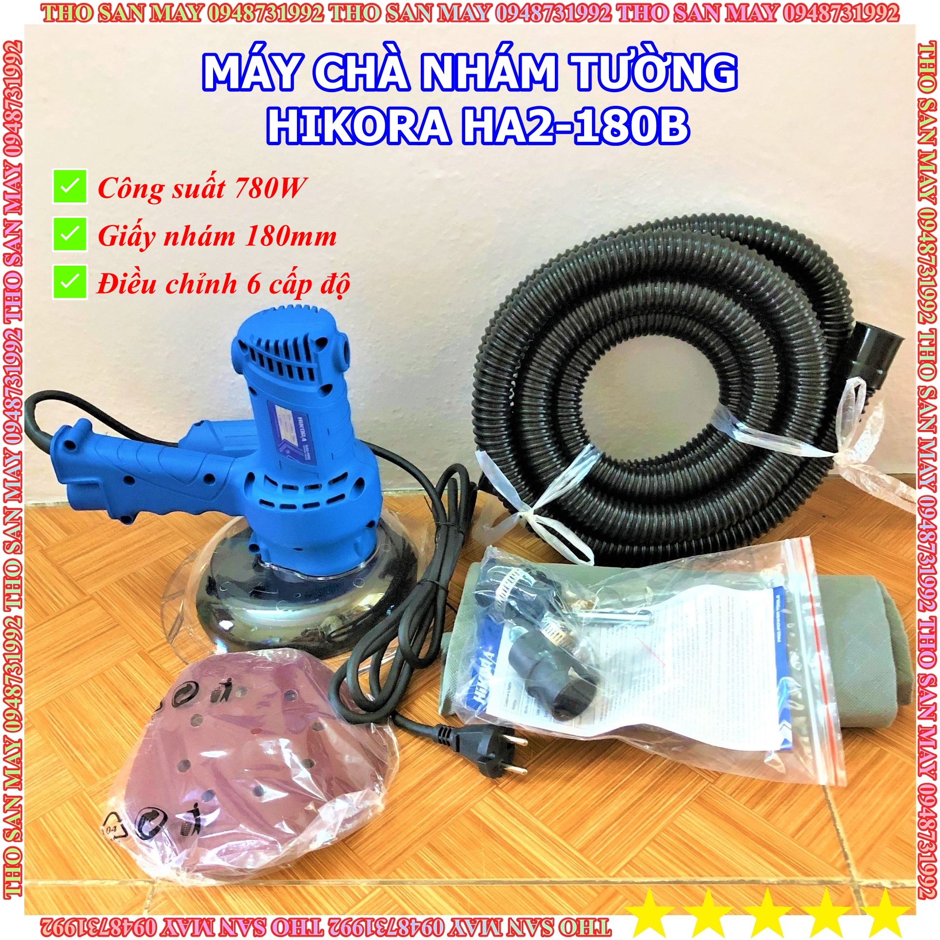 Máy chà tường làm sơn bả hikora ha2-180b - chuyên dụng cho thợ sơn tường - thợ săn máy ngon